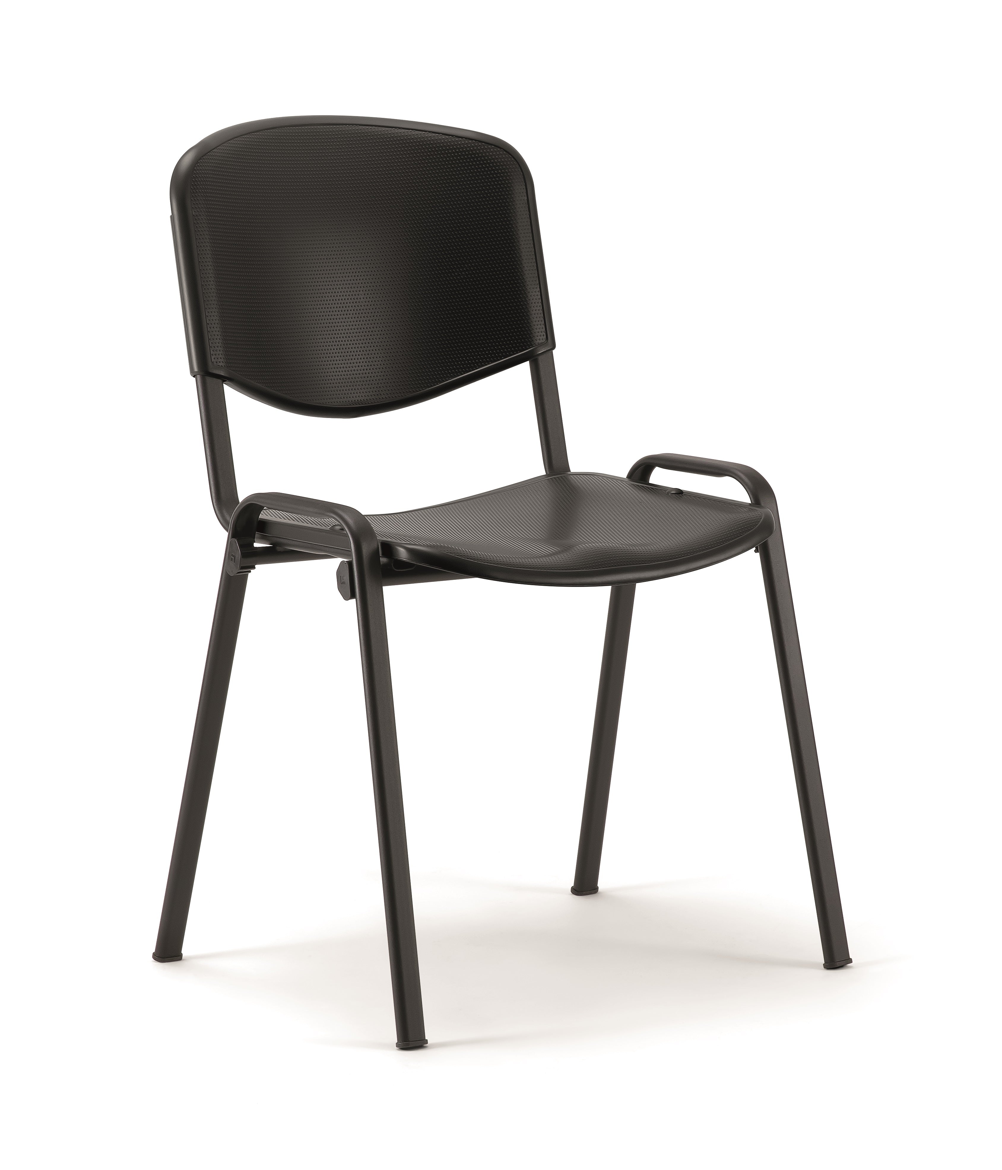 ISO Stacking Chair Black Fabric Black Frame 