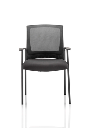 Metro Visitor Chair Black Fabric Black Mesh Back With Arms Image 4