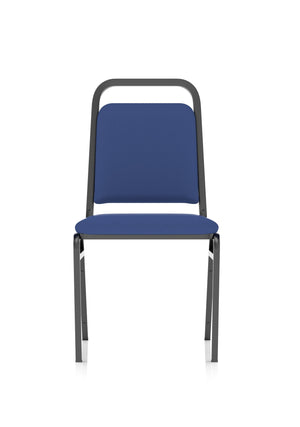 Banqueting Stacking Visitor Chair Black Frame Blue Fabric Image 3