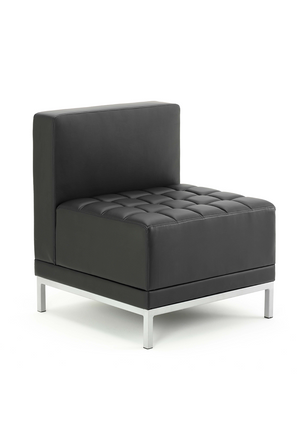 Infinity Modular Straight Back Sofa Chair Black Soft Bonded Leather