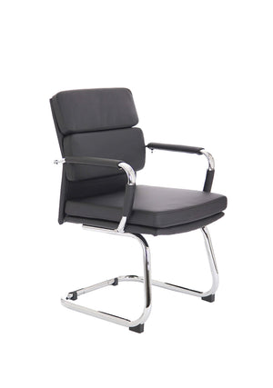 Advocate Visitor Chair Black Soft Bonded Leather With Arms 
