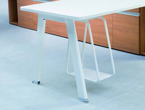 Balma Simplic Executive Desk White With Under Desk Storage
