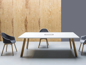 Balma Simplic Executive White Meeting Table With Chairs
