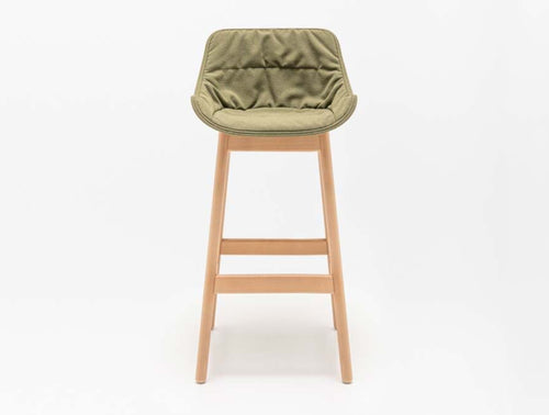 Baltic Soft Duo High Stool with Four Wooden Legs