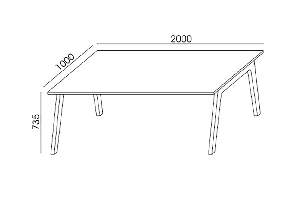 Balwoo Rectangular Meeting Table 4 Dimensions