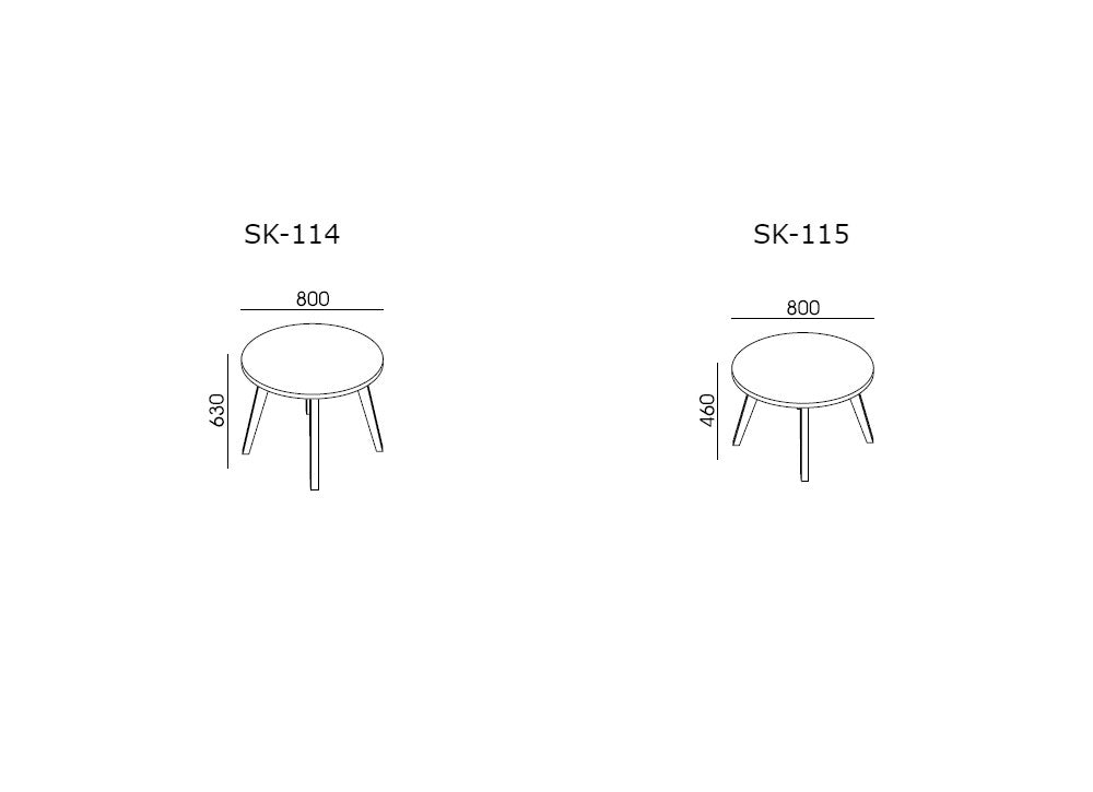 Balwoo Round Coffee Table 114 115 Dimensions