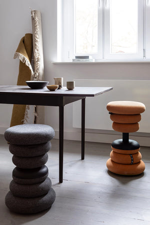 Banffy Height Adjustable Stool in with Straight Desk and Floor Rug in Breakout Setting