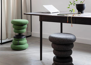 Banffy Height Adjustable Stool in with Straight Desk and Plant Pot in Breakout Setting