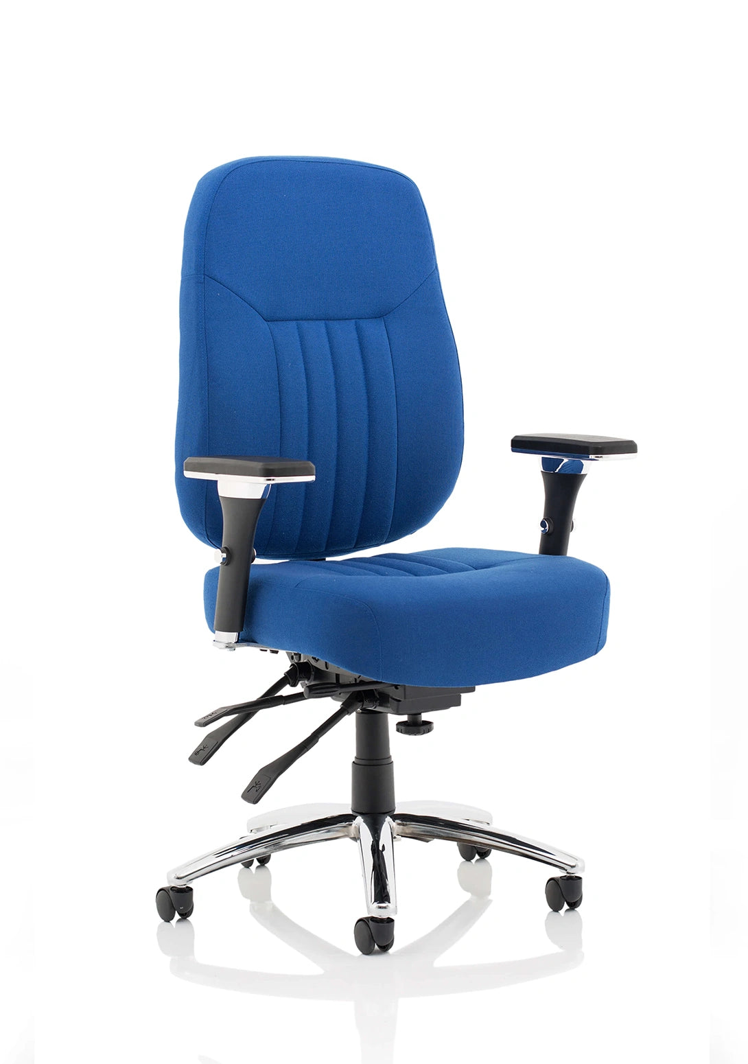 Barcelona Deluxe High Back Task Operator Office Chair With Arms In Sumptuous Blue Fabric OP000241 1