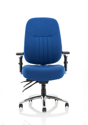 Barcelona Deluxe High Back Task Operator Office Chair With Arms In Sumptuous Blue Fabric OP000243 3