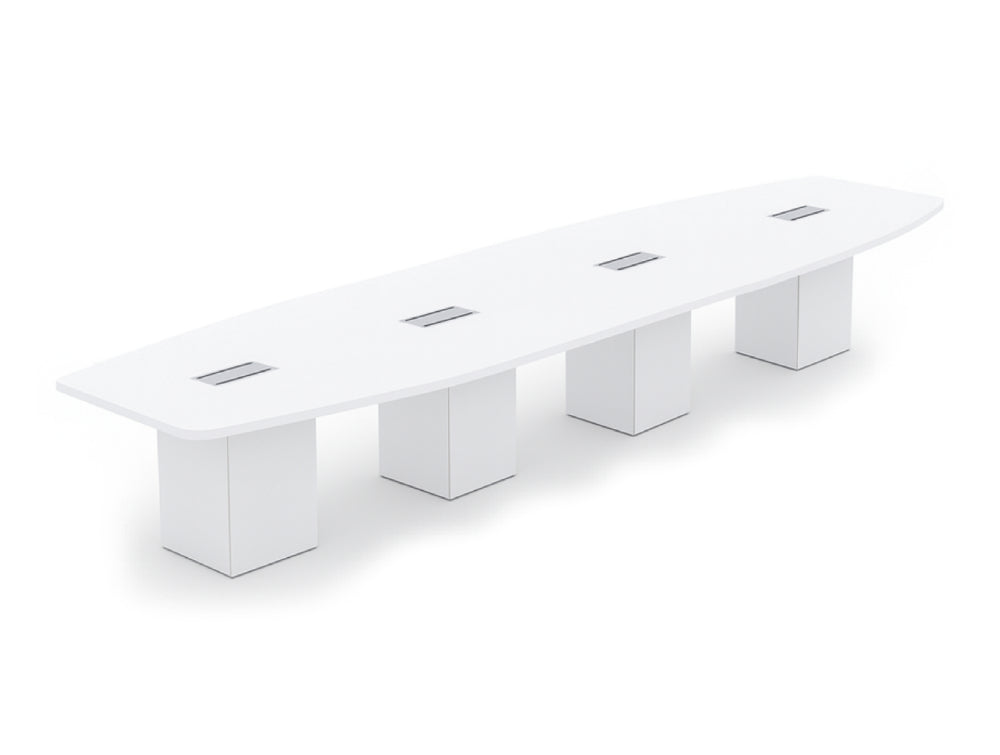 Barrel Shaped Meeting Room Table with Cube Legs 2