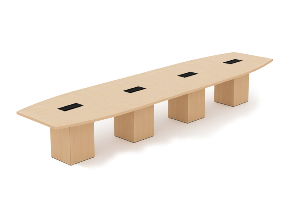 Barrel Shaped Meeting Room Table with Cube Legs