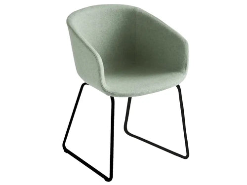 Gaber Basket Upholstered Armchair St With Black Legs And Green Finish