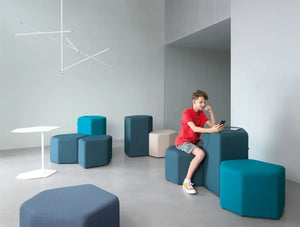 Bazalto Modular Low And High Pouffes Set For Breakout Rooms