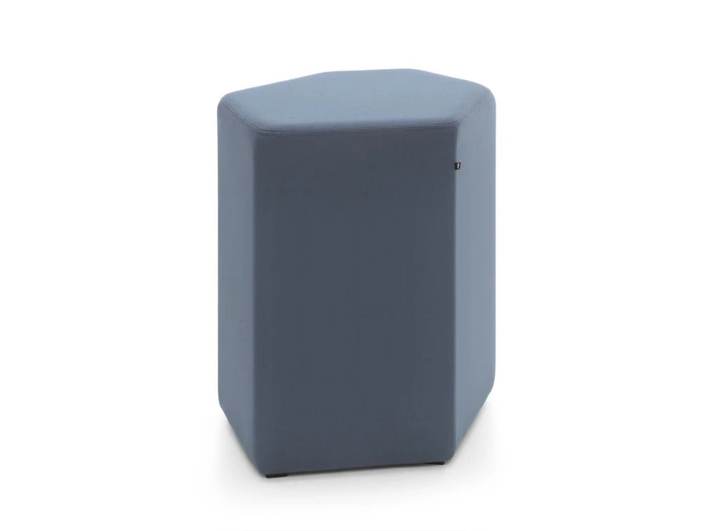 Bazalto Modular Pouffe With High Height And Light Blue Finish For Entrance And Reception Areas