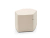Bazalto Modular Pouffe With Low Height And Elegant White Fabric Finish