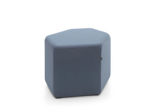 Bazalto Modular Pouffe With Low Height And Light Blue Finish For Open Offices And Entrances