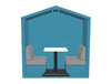 Bea Roofed 2 Seater Open Meeting Den with Wall and Table