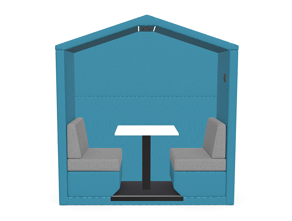 Bea Roofed 2 Seater Open Meeting Den with Wall and Table