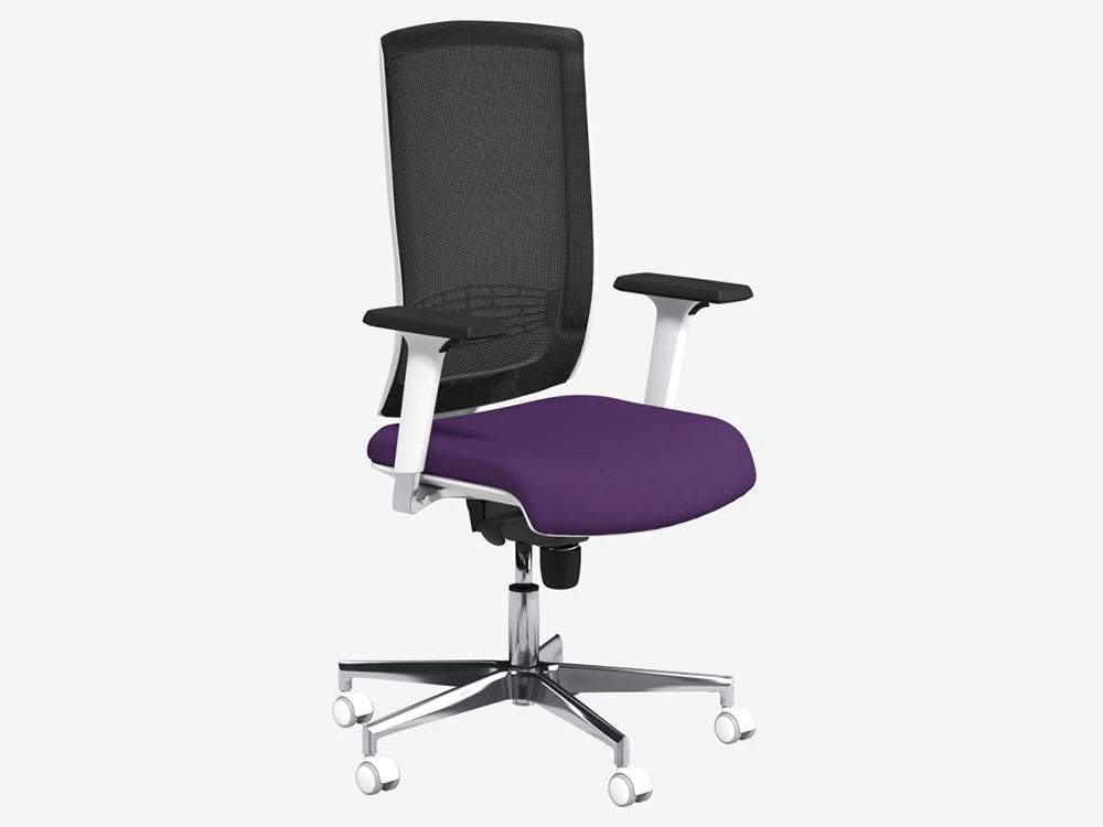 Begin White Adjustable Mesh Task Chair with Chrome Base