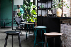 Belem Stool with Glass and Bowl in Bar Counter Setting 2