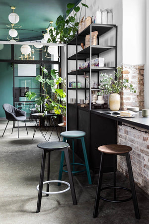 Belem Stool with Glass and Bowl in Bar Counter Setting 4