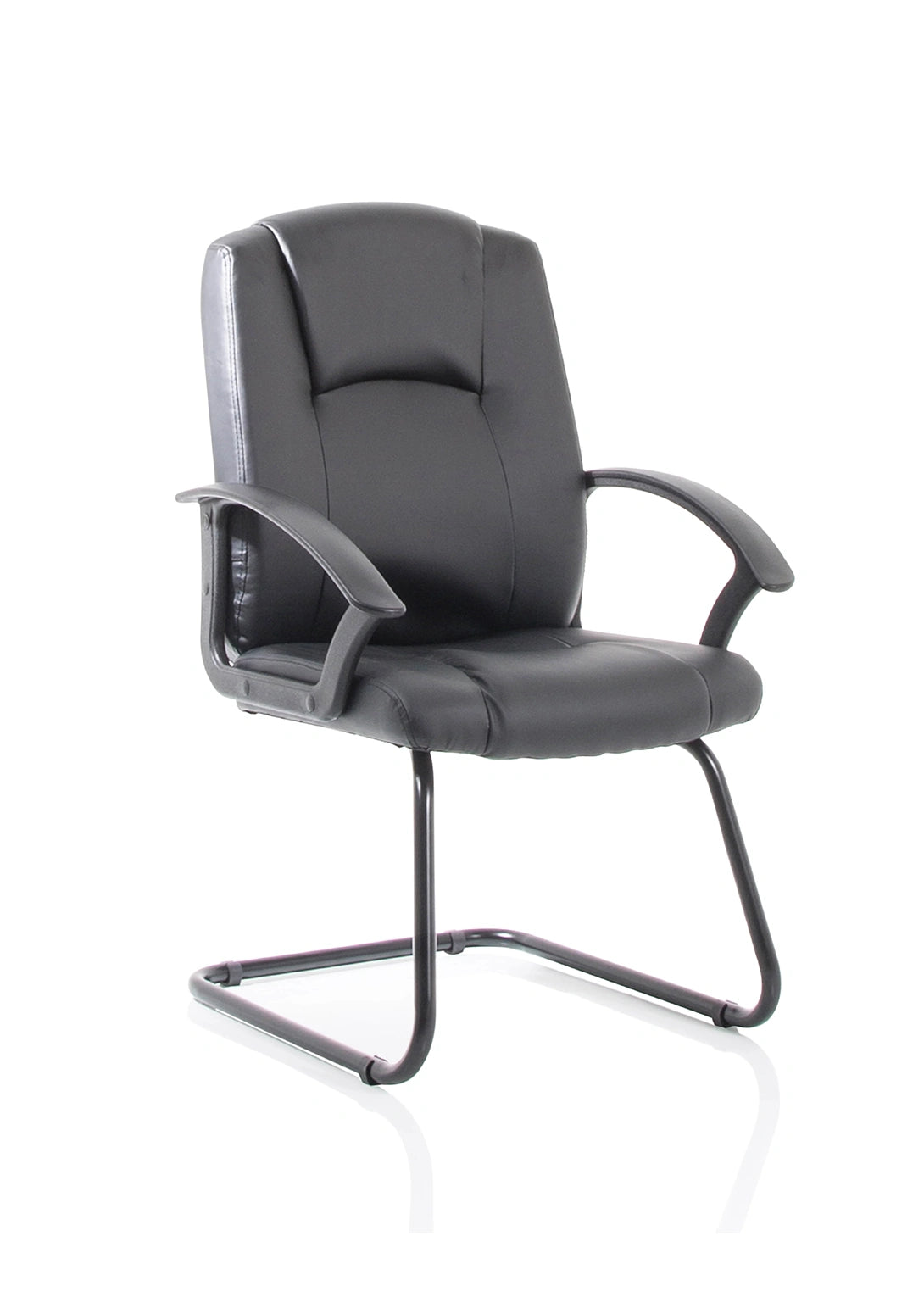 Bella Black Leather Cantilever With Black Frame BR000300 1