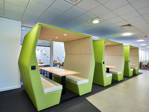 Bill 6 Seater Meeting Pod Lush Green Colour With Overhead Led Lights