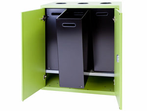 Bisley Lateralfile Top Access Recycling Lime Green Color Doors With Black Containers 