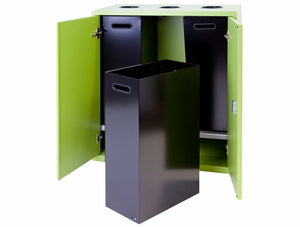 Bisley Lateralfile Top Access Recycling Lime Green Unit With Black Containers