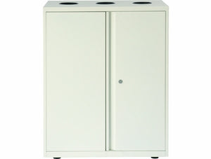 Bisley Lateralfile Top Access Recycling Unit In White Frontview With Locker