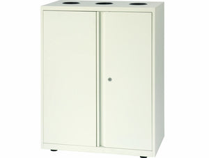 Bisley Lateralfile Top Access Recycling White Unit With Locker Sideview
