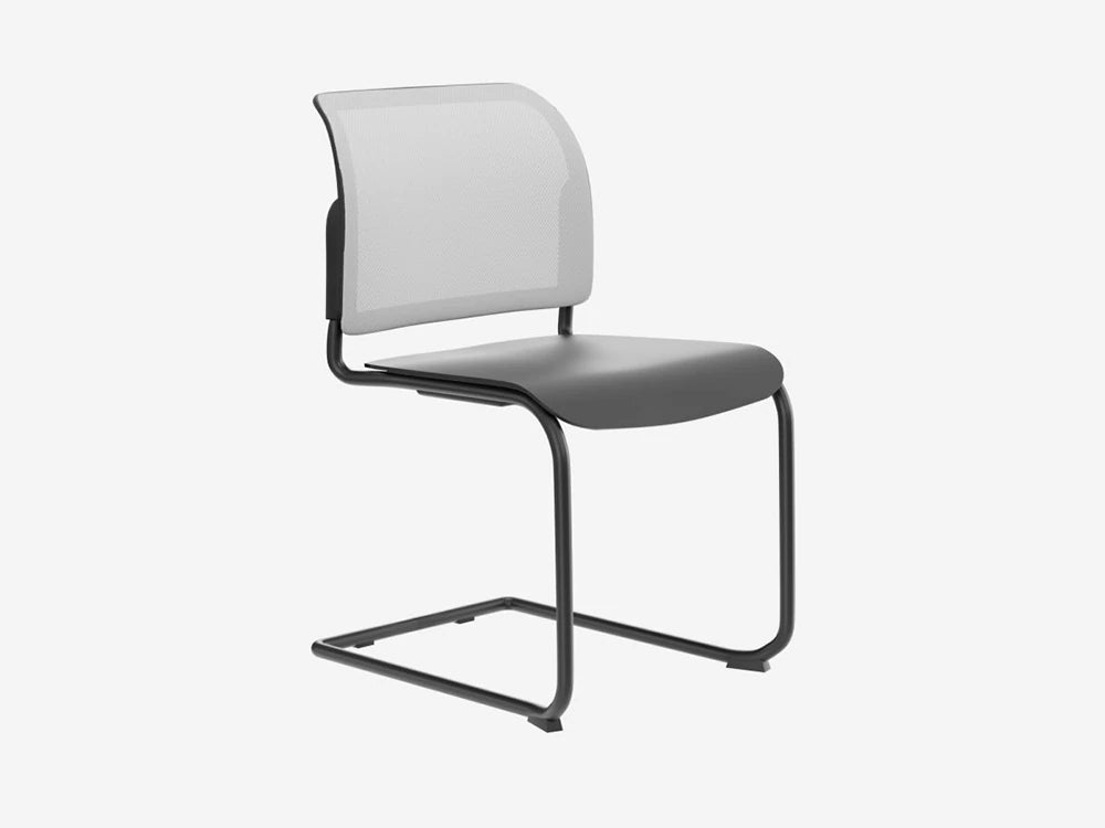 Bit Plastic Seat And Mesh Backrest Chair  Cantilever Frame   Model 555V 