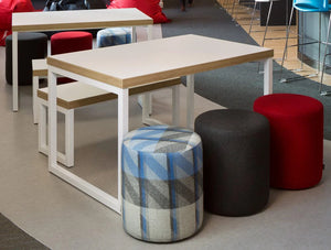 Block Steel White Canteen Table And Benches Office Breakout Area