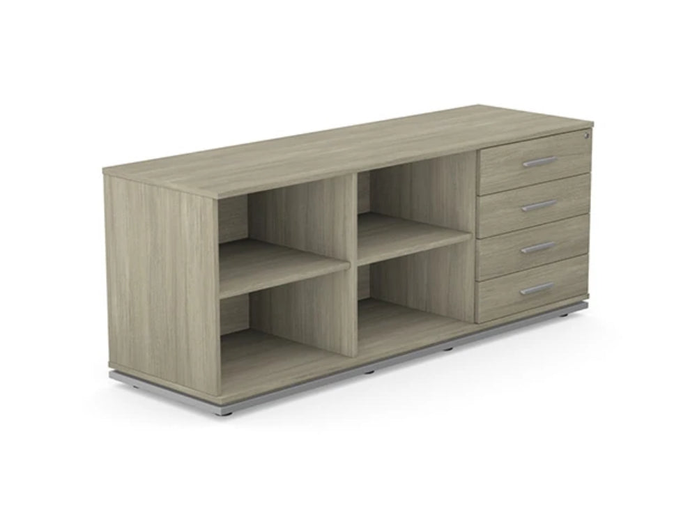 Blog Trio Side Cabinet 1600X500X650  4 Drawers  Shelves  Wu Tb 4 Ao Slv
