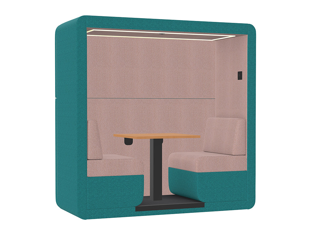 Bob-Roofed-4-Seater-Open-Meeting-Den-with-Wall