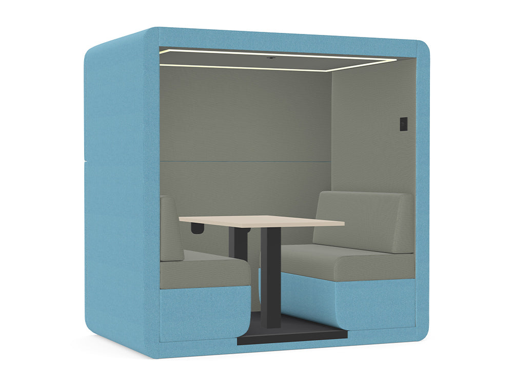 Bob-Roofed-4-Seater-Open-Meeting-Den-with-Wall