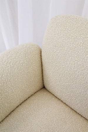 Boho Upholstered Fabric Lounge Armchair Armrest Detail