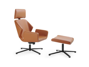Booi Lounge Chair in 4 Star Base with Footstool