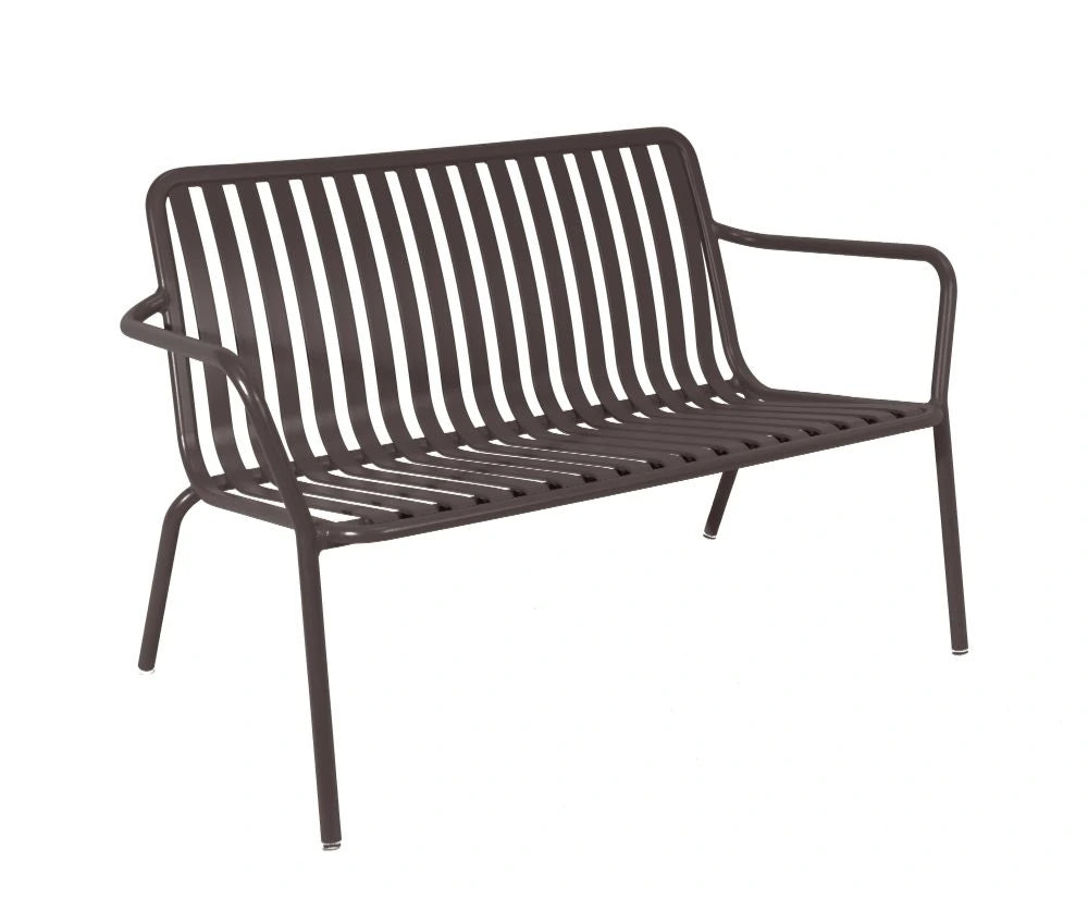 Breeze Aluminium 2-Seater Armchair Bench - Low - Charcoal