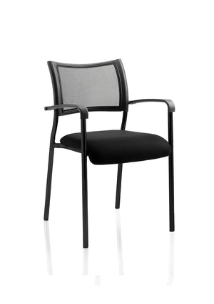 Brunswick Visitor Chair Black Fabric Without Arms Chrome Frame Image 11