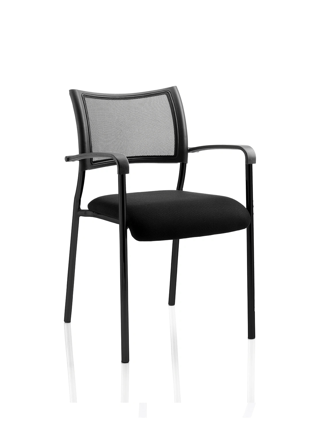 Brunswick Visitor Chair Black Fabric Without Arms Chrome Frame Image 11