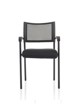 Brunswick Visitor Chair Black Fabric Without Arms Chrome Frame Image 12