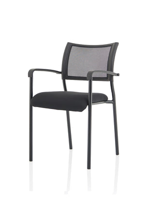 Brunswick Visitor Chair Black Fabric Without Arms Chrome Frame Image 13