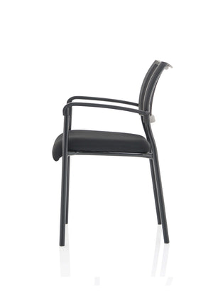 Brunswick Visitor Chair Black Fabric Without Arms Chrome Frame Image 14