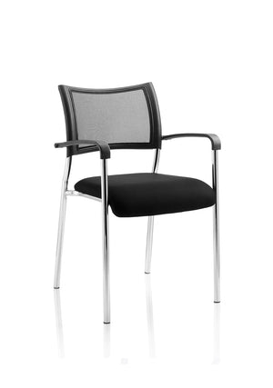 Brunswick Visitor Chair Black Fabric Without Arms Chrome Frame Image 17