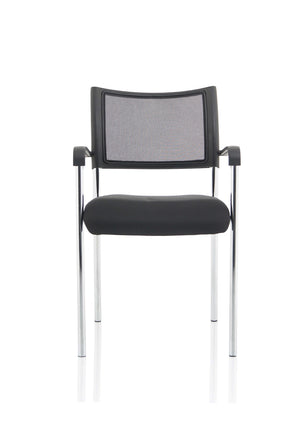 Brunswick Visitor Chair Black Fabric Without Arms Chrome Frame Image 18