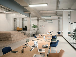 Buronomic Cohesion Co Working Table 9 With Wood Top Finish