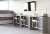 Buronomic Detente High Table In Wooden Grey Finish With White Top High Stool And Wooden Locker