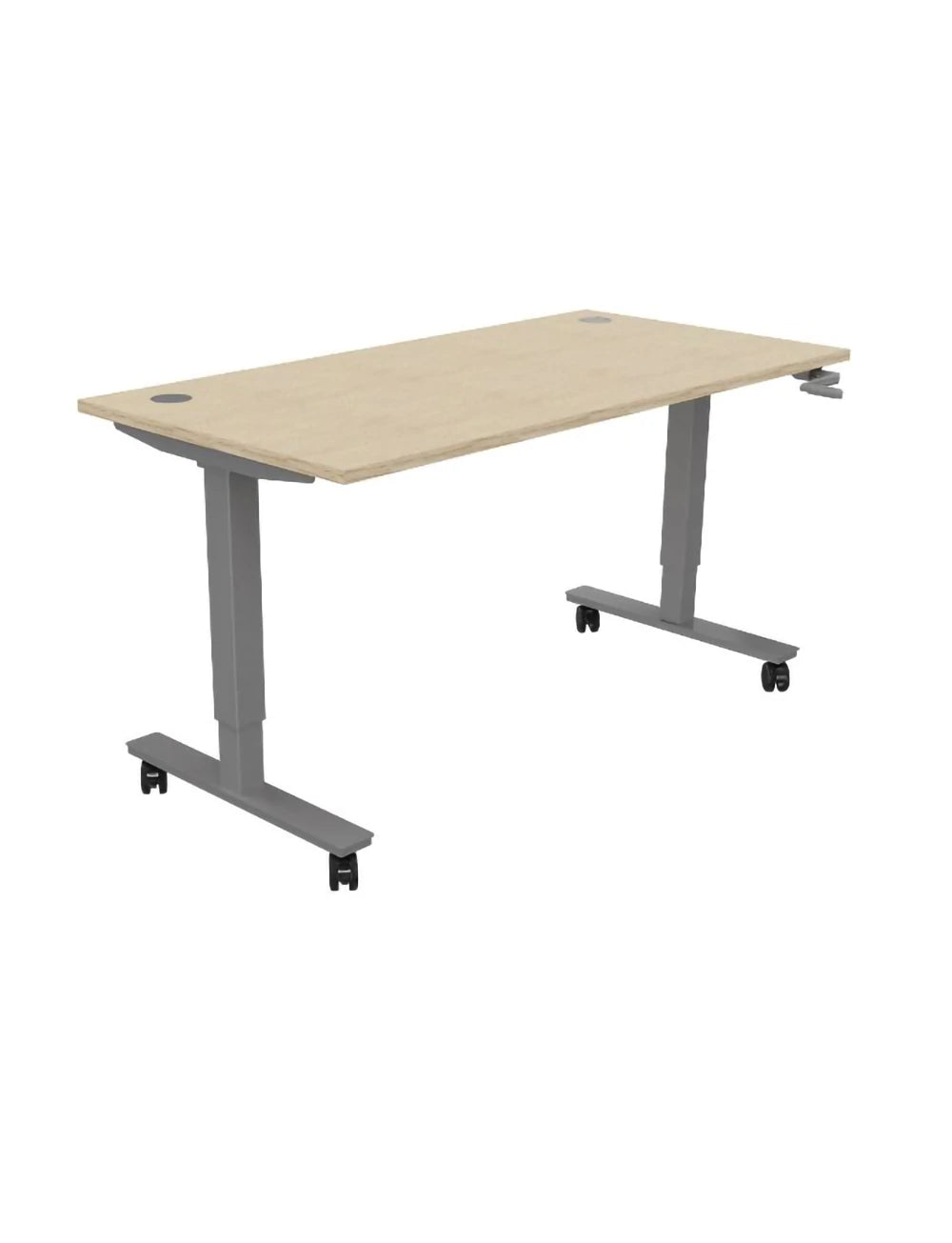 Buronomic Envol Classic High Adjustable Leg Desk With Crank In Oak Top Finish